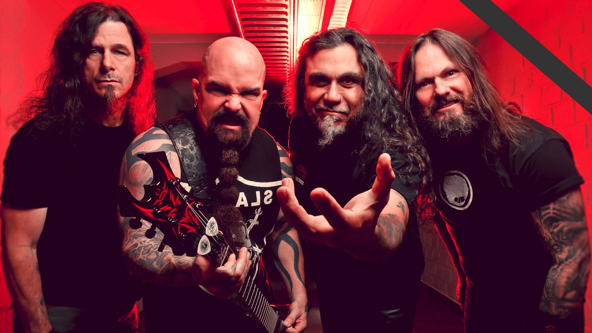 Slayer, red room, tattooed metal musicians, Full HD Desktop Wallpaper