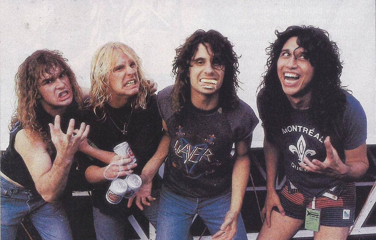 Slayer, rock band members, wild hair, HD Desktop Wallpaper
