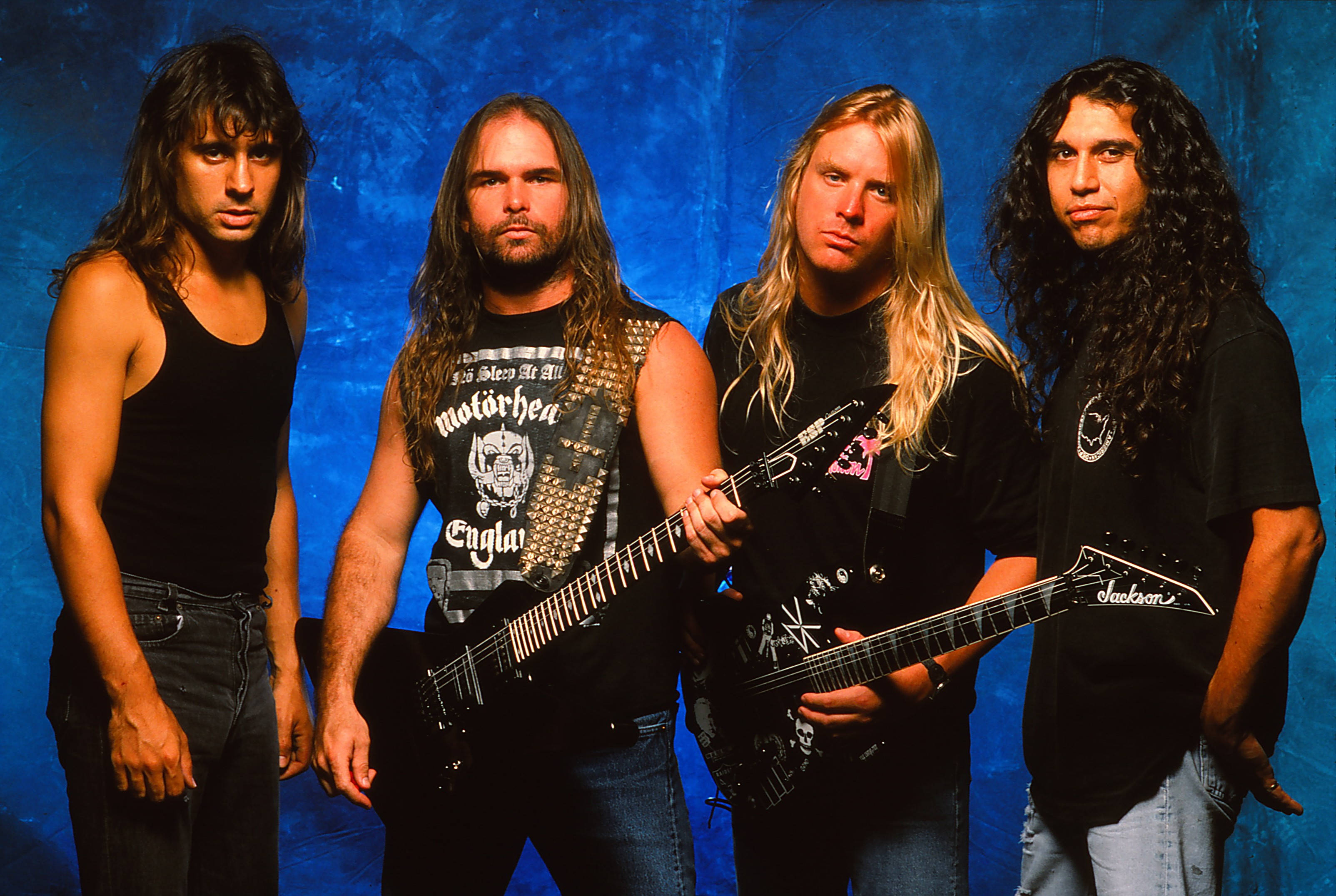 Slayer, guitar, long hair, 2K Desktop Wallpaper