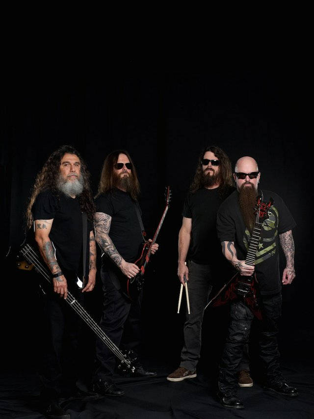 Slayer, guitars, drumsticks, SD Phone Wallpaper