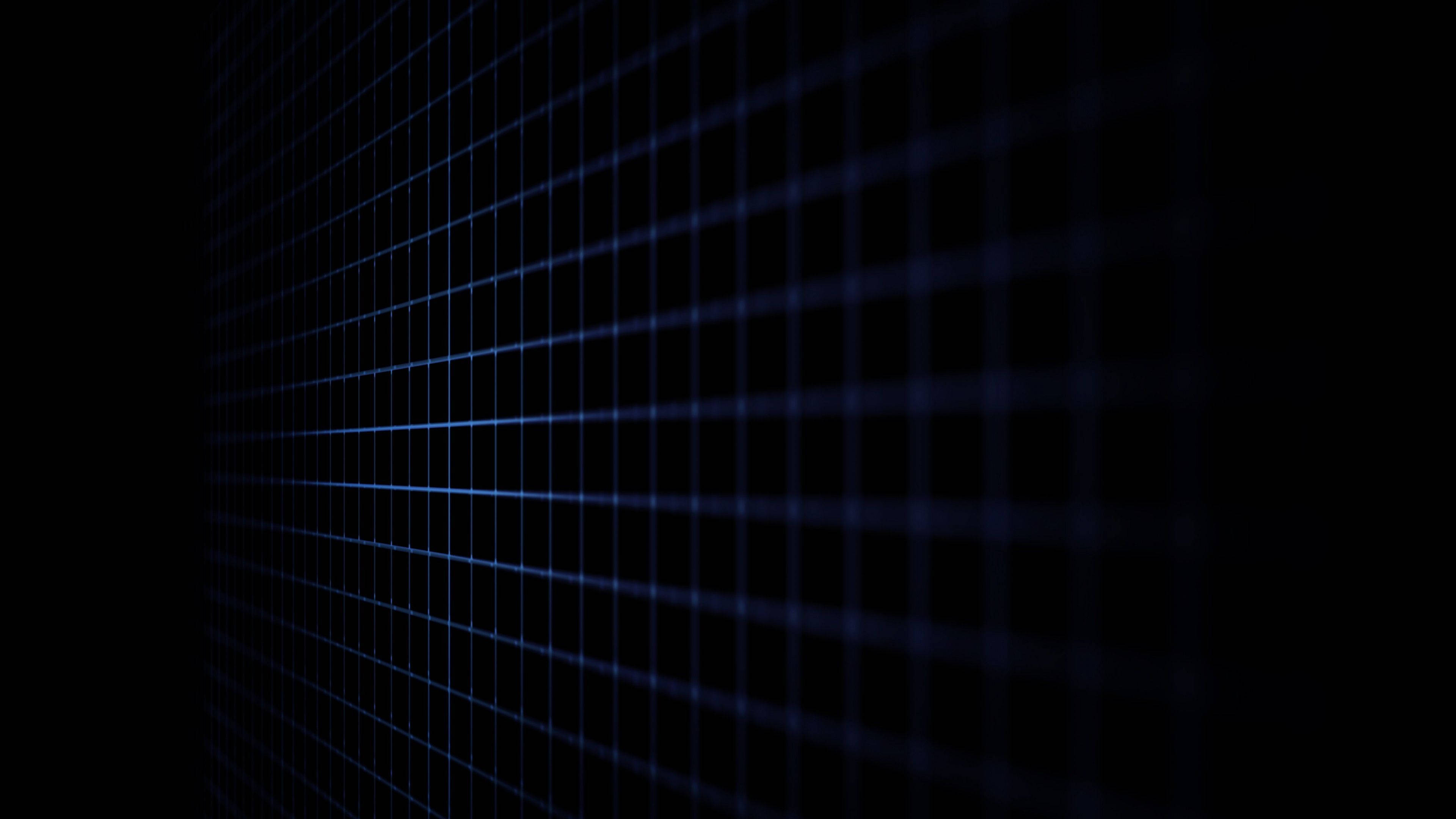 glowing blue grid, futuristic digital tunnel effect, modern and sleek workspace, 4K Desktop Wallpaper
