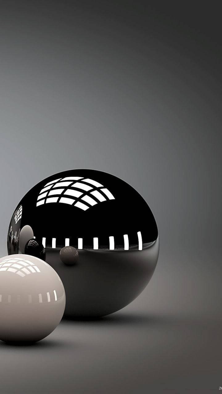 Sleek, glossy spheres, geometric white patterns, HD Phone Wallpaper