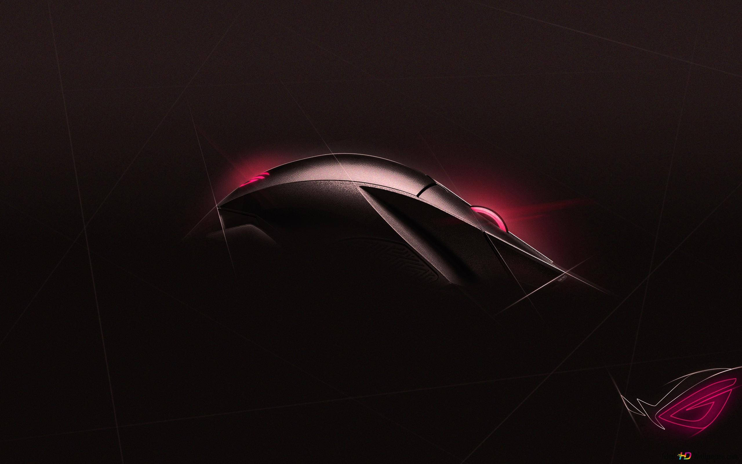 sleek black gaming mouse, vibrant red lighting, dark background, 2K Desktop Wallpaper