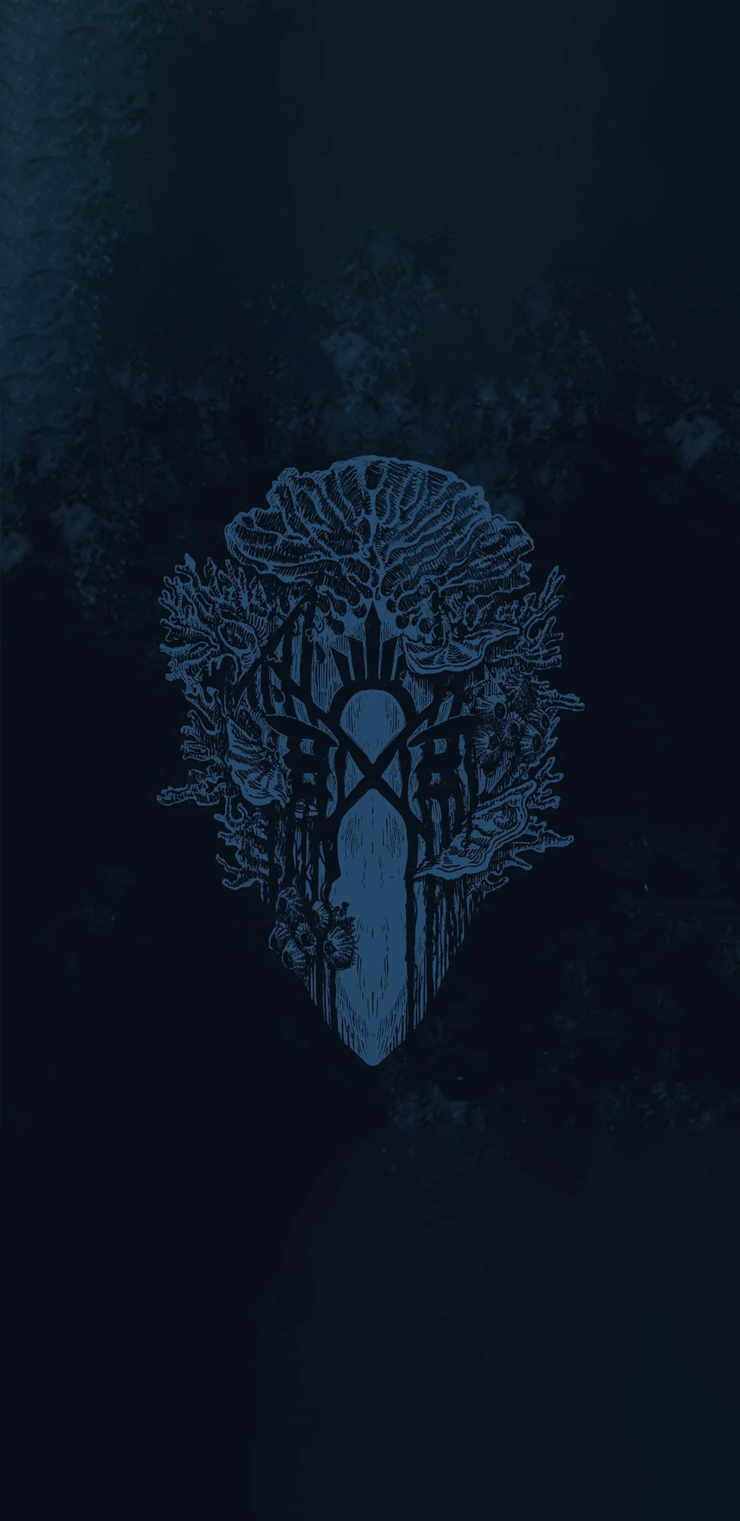 Sleep Token, tree emblem, blue tribal mask, 2K Phone Wallpaper