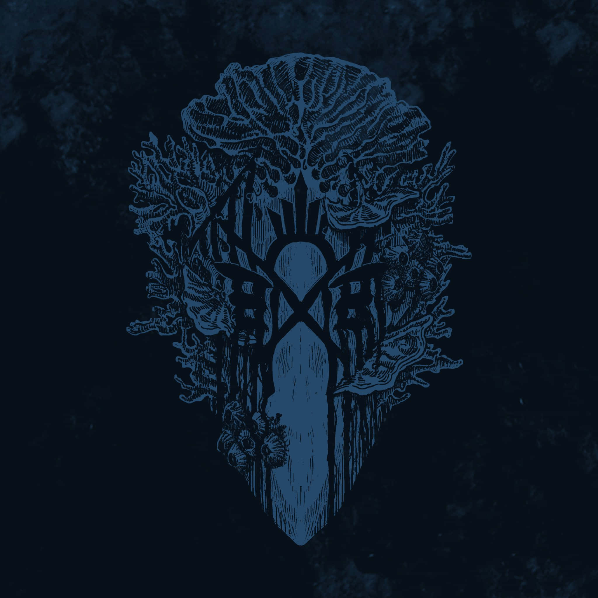 Sleep Token, coral emblem, blue skull, Full HD Desktop Wallpaper