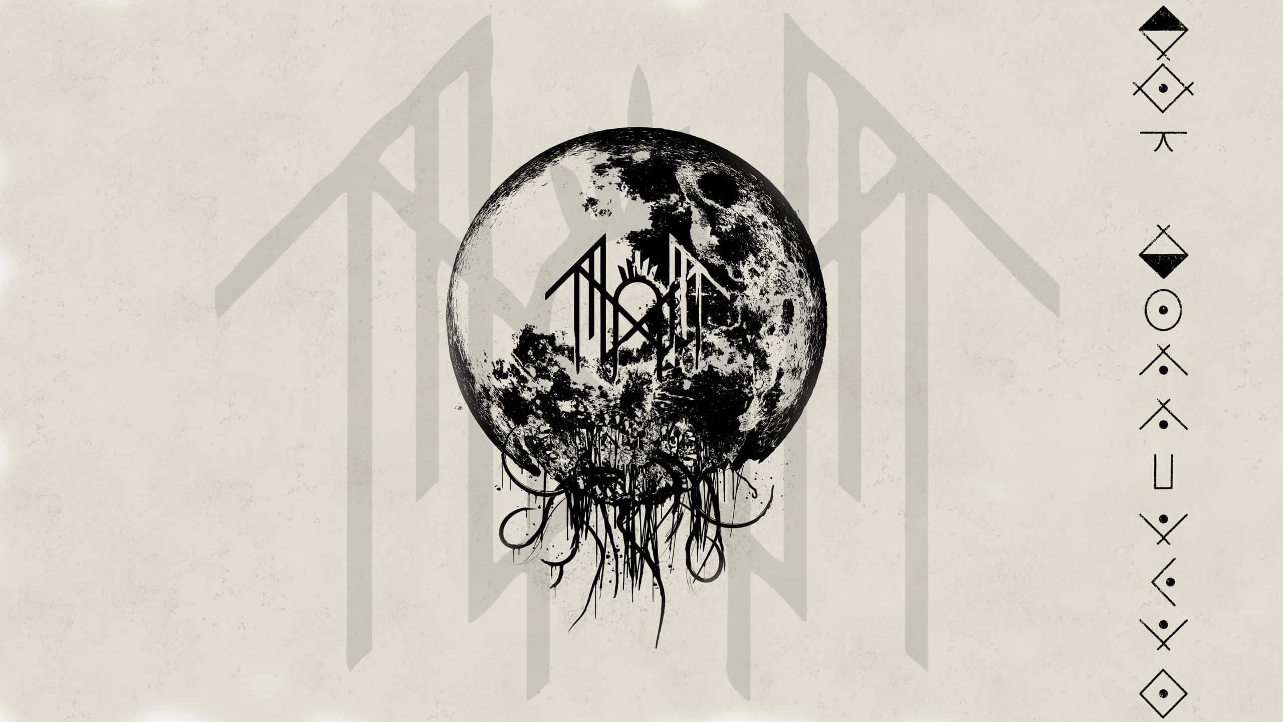 Sleep Token, stylized moon, dripping roots, 2K Desktop Wallpaper