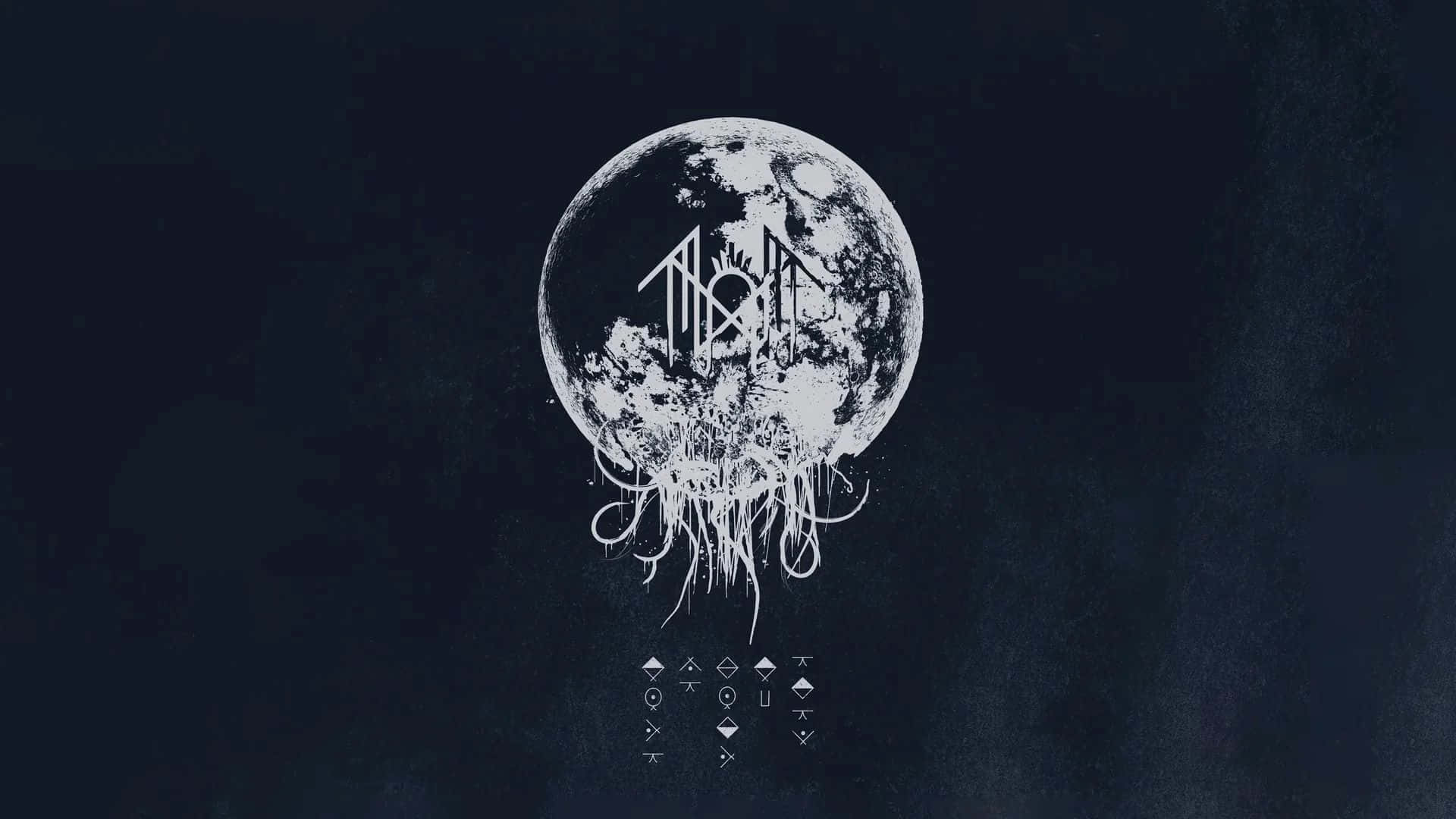 Sleep Token, moon, white symbols, Full HD Desktop Wallpaper
