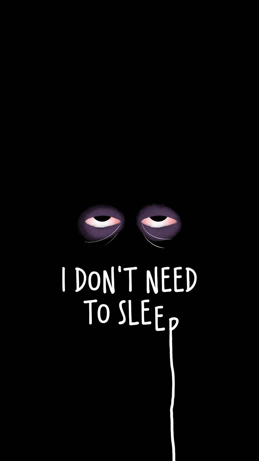 Black No Need Sleep, glowing eyes, darkness, Full HD Phone Wallpaper