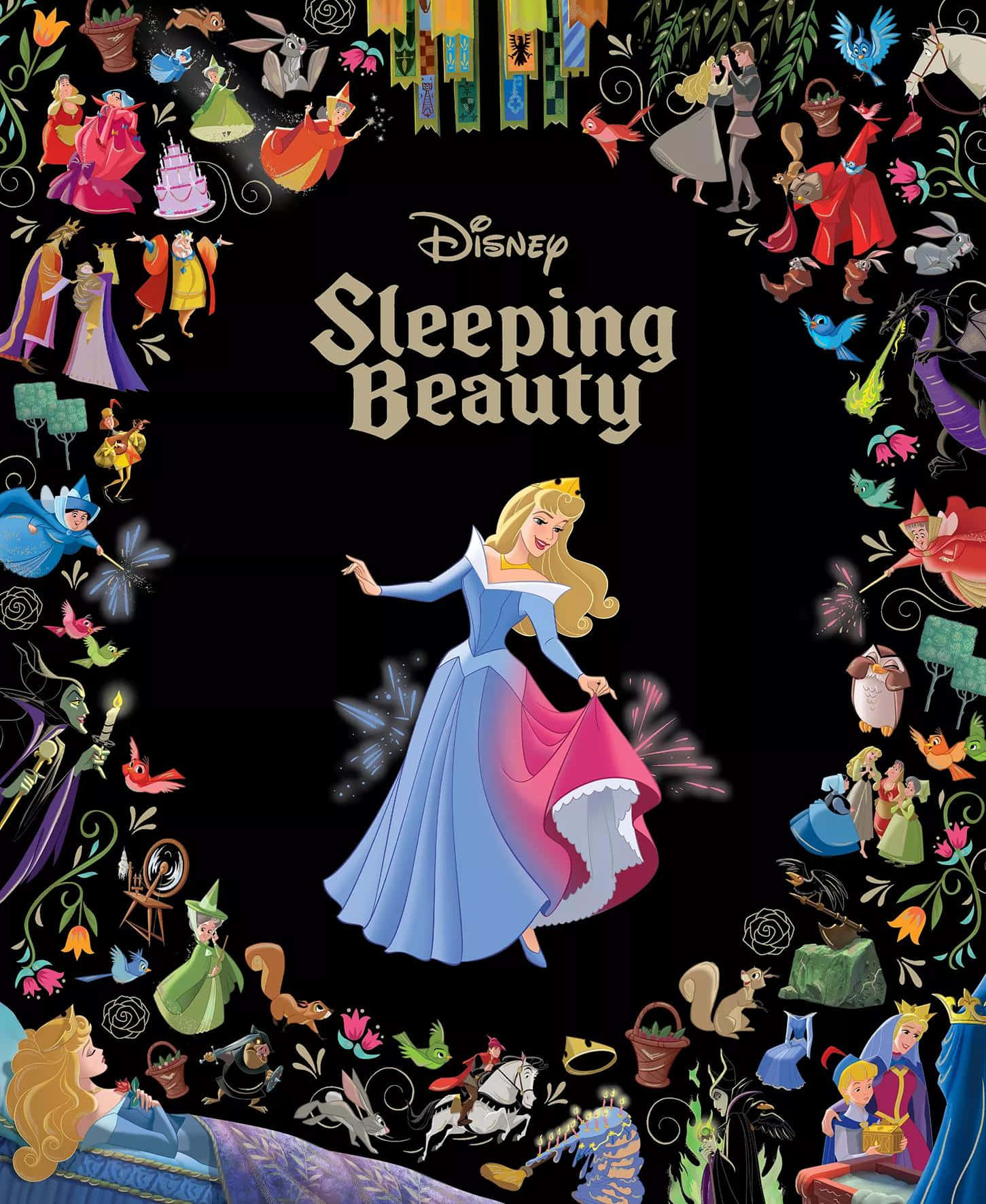 Sleeping Beauty, Aurora, blue and pink gown, HD Phone Wallpaper