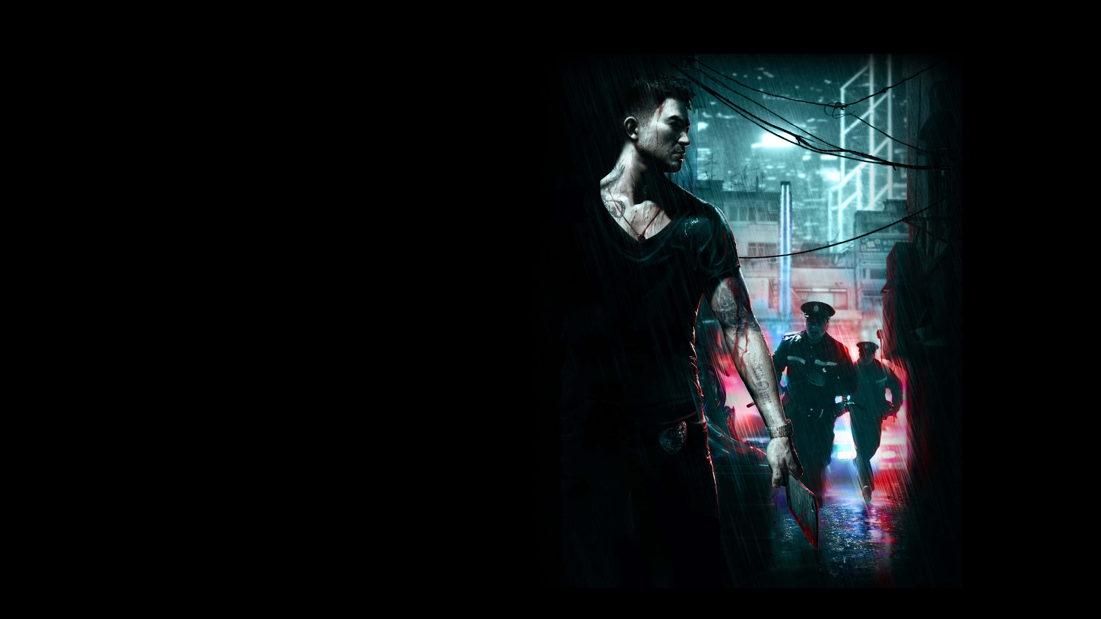 Sleeping Dogs 2, neon-lit alley, rain-soaked, 4K Desktop Wallpaper
