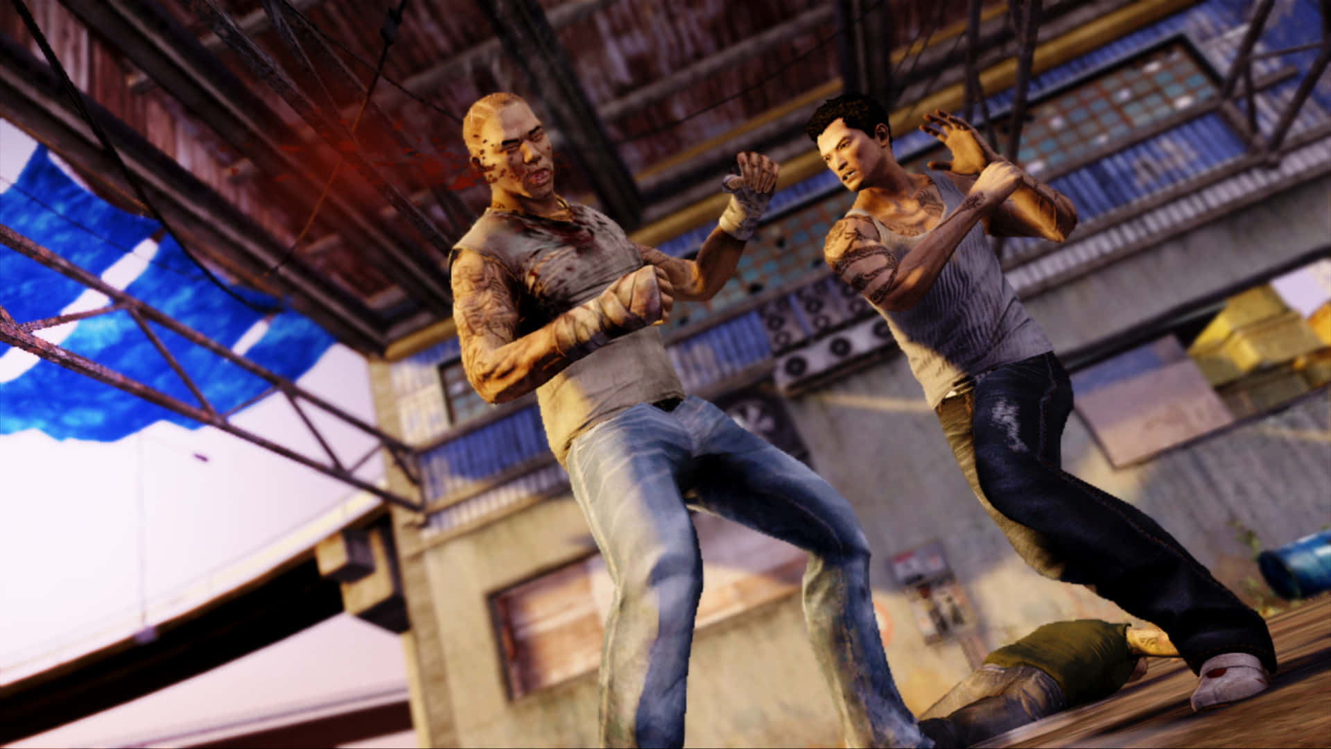 Sleeping Dogs 2, warehouse, exposed beams, Full HD Desktop Wallpaper