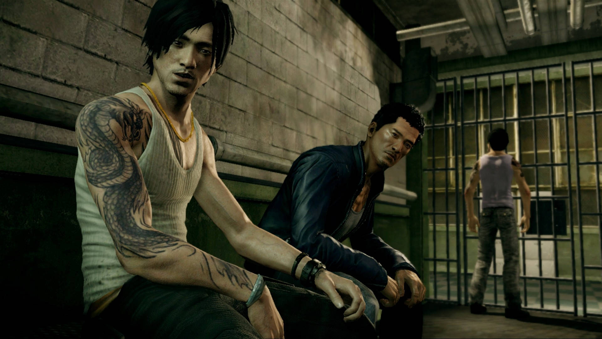 Sleeping Dogs Game, jail cell, dragon tattoo, Full HD Desktop Wallpaper