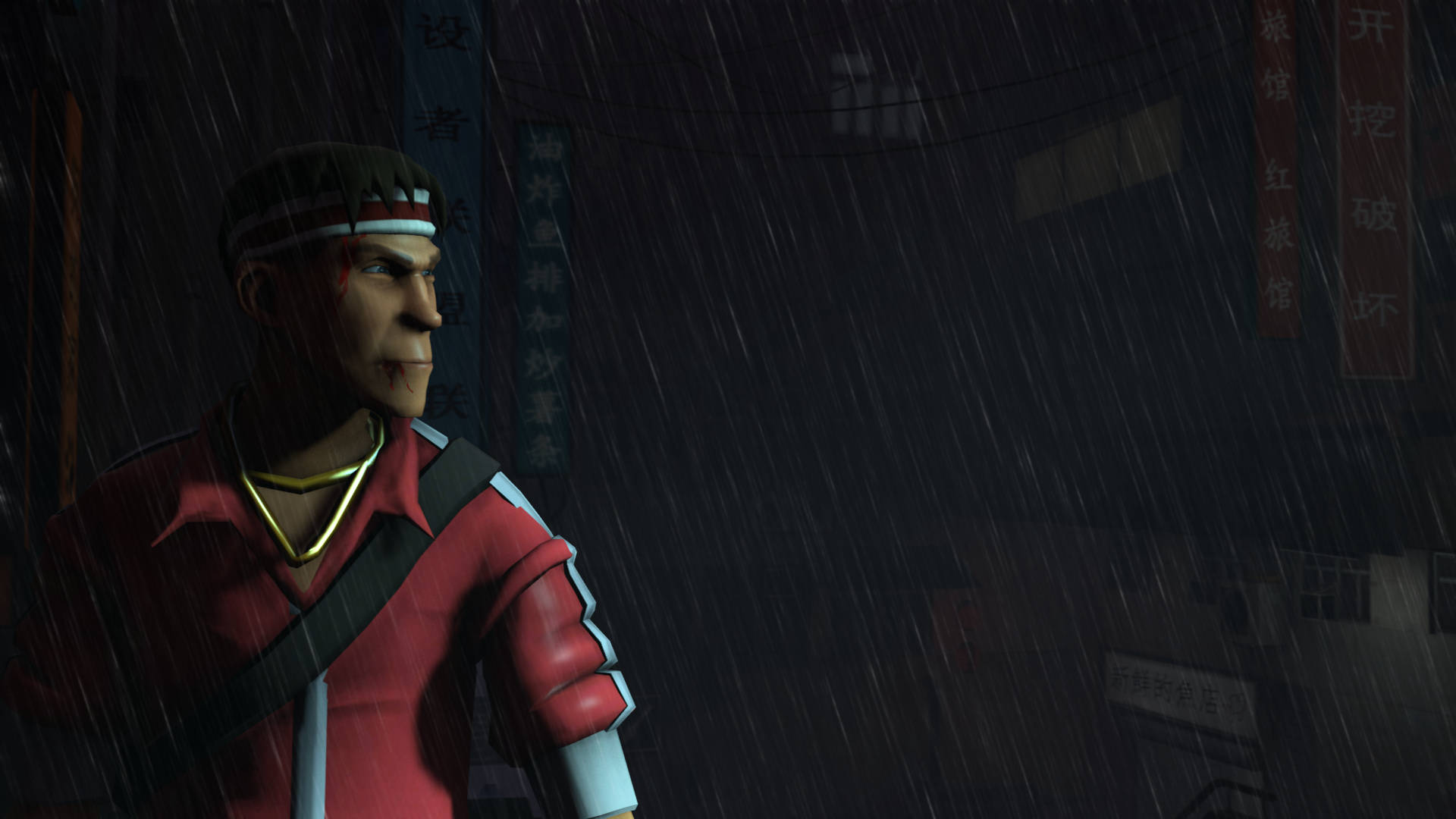 Sleeping Dogs Game, neon signs, rain-soaked, Full HD Desktop Wallpaper