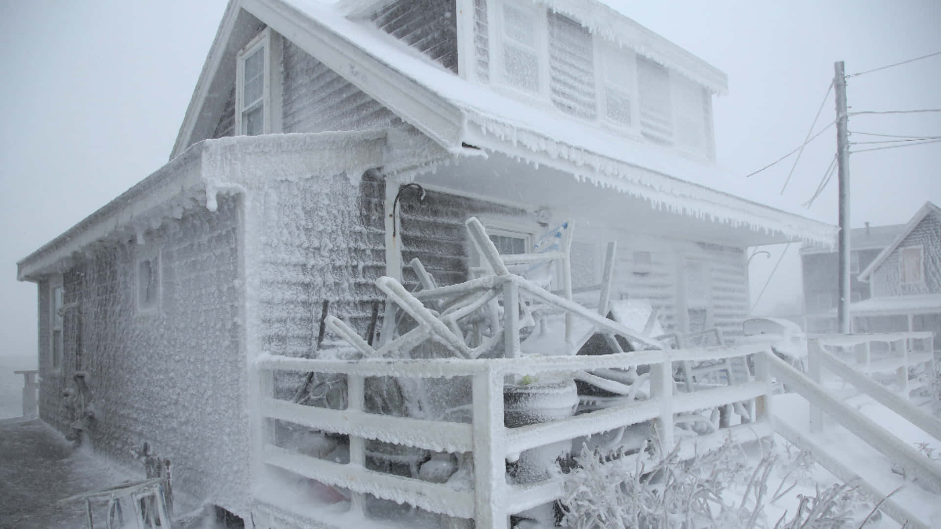 Sleet, house, porch, Full HD Desktop Wallpaper