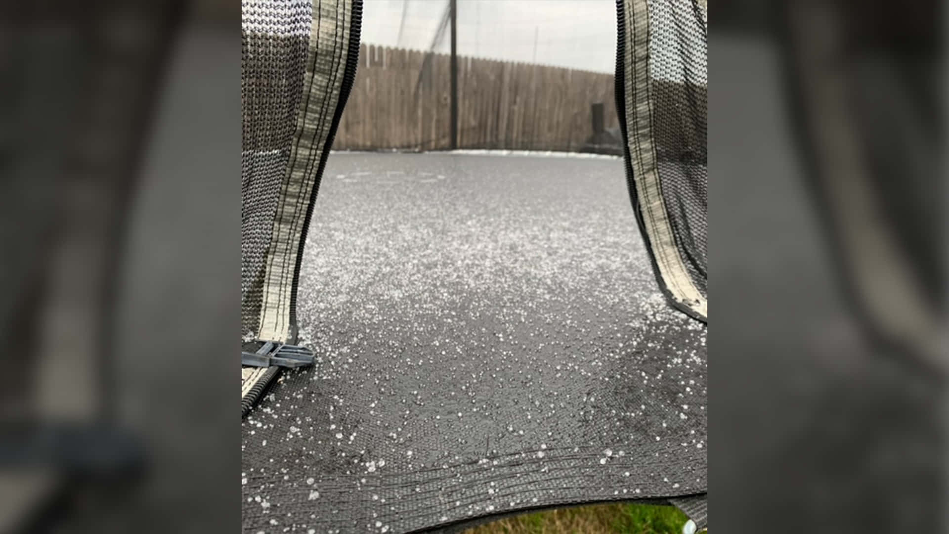 Sleet, trampoline surface, snowflakes, Full HD Desktop Wallpaper