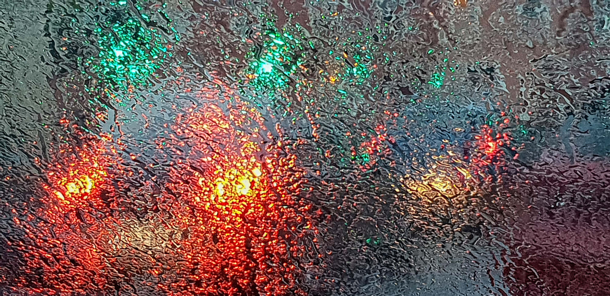 Sleet, frozen glass, lights, Full HD Desktop Wallpaper