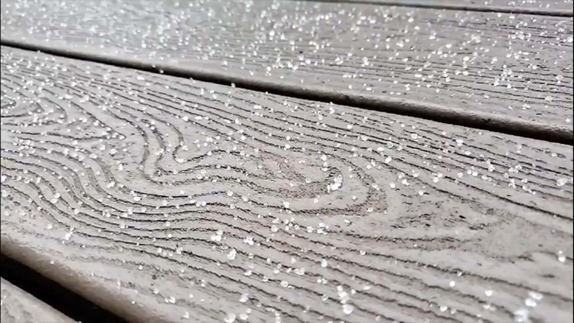 Sleet, wood, frost crystals, Full HD Desktop Wallpaper