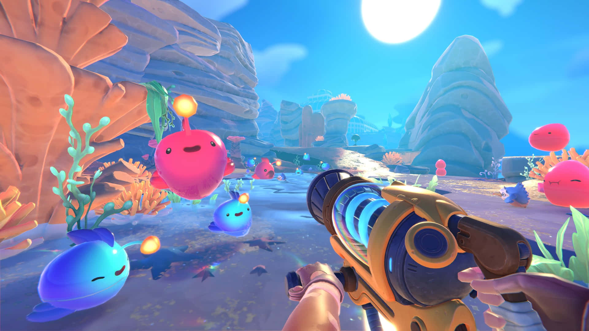 Slime Rancher, blaster, underwater world, Full HD Desktop Wallpaper