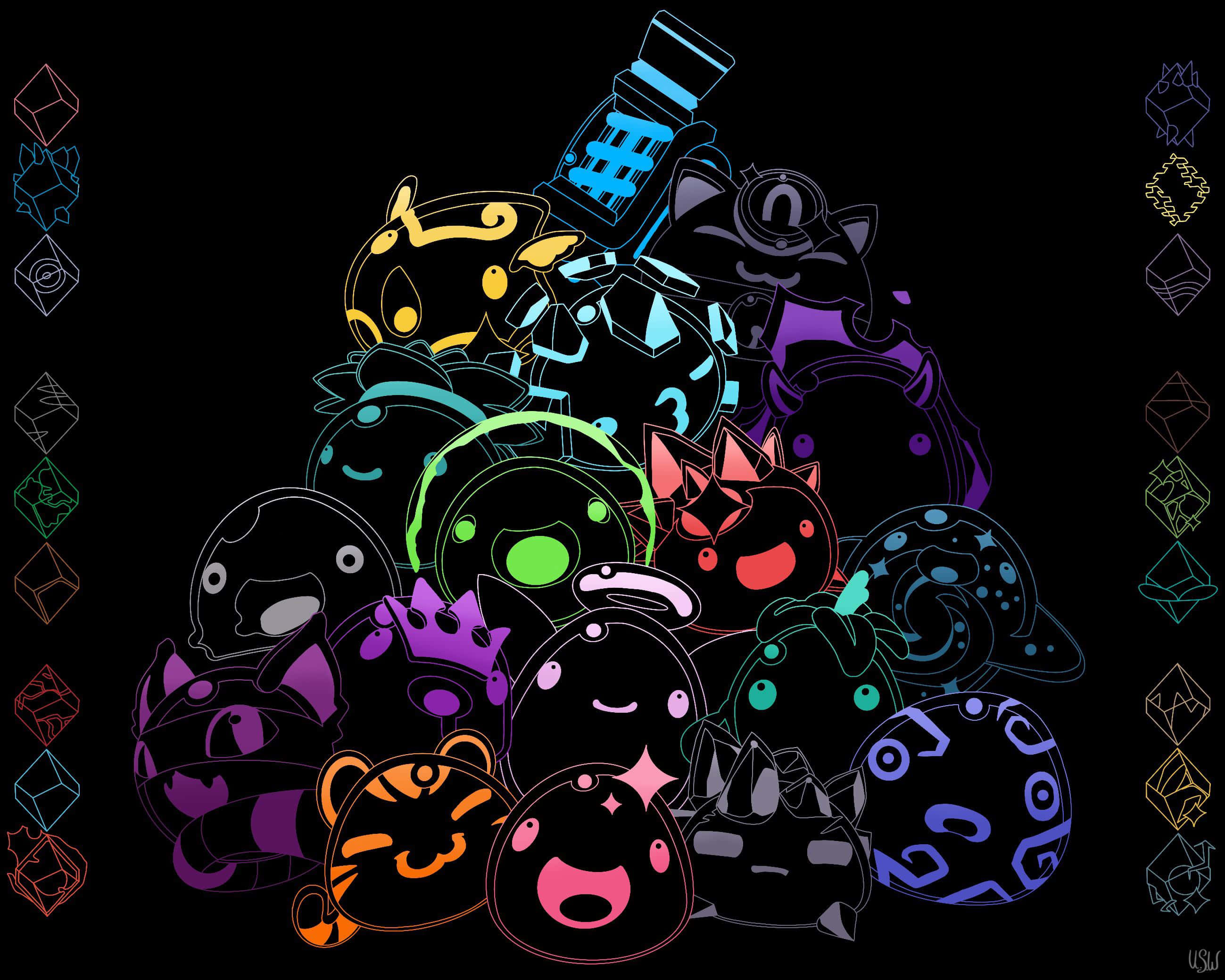 Slime Rancher, colorful characters, glowing, 2K Desktop Wallpaper