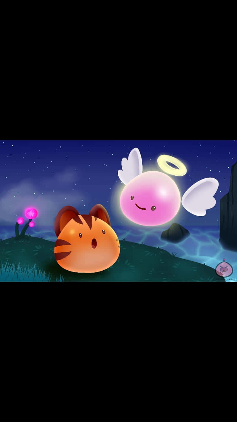 Slime Rancher, orange cat-like creature, glowing pink angel, HD Phone Wallpaper