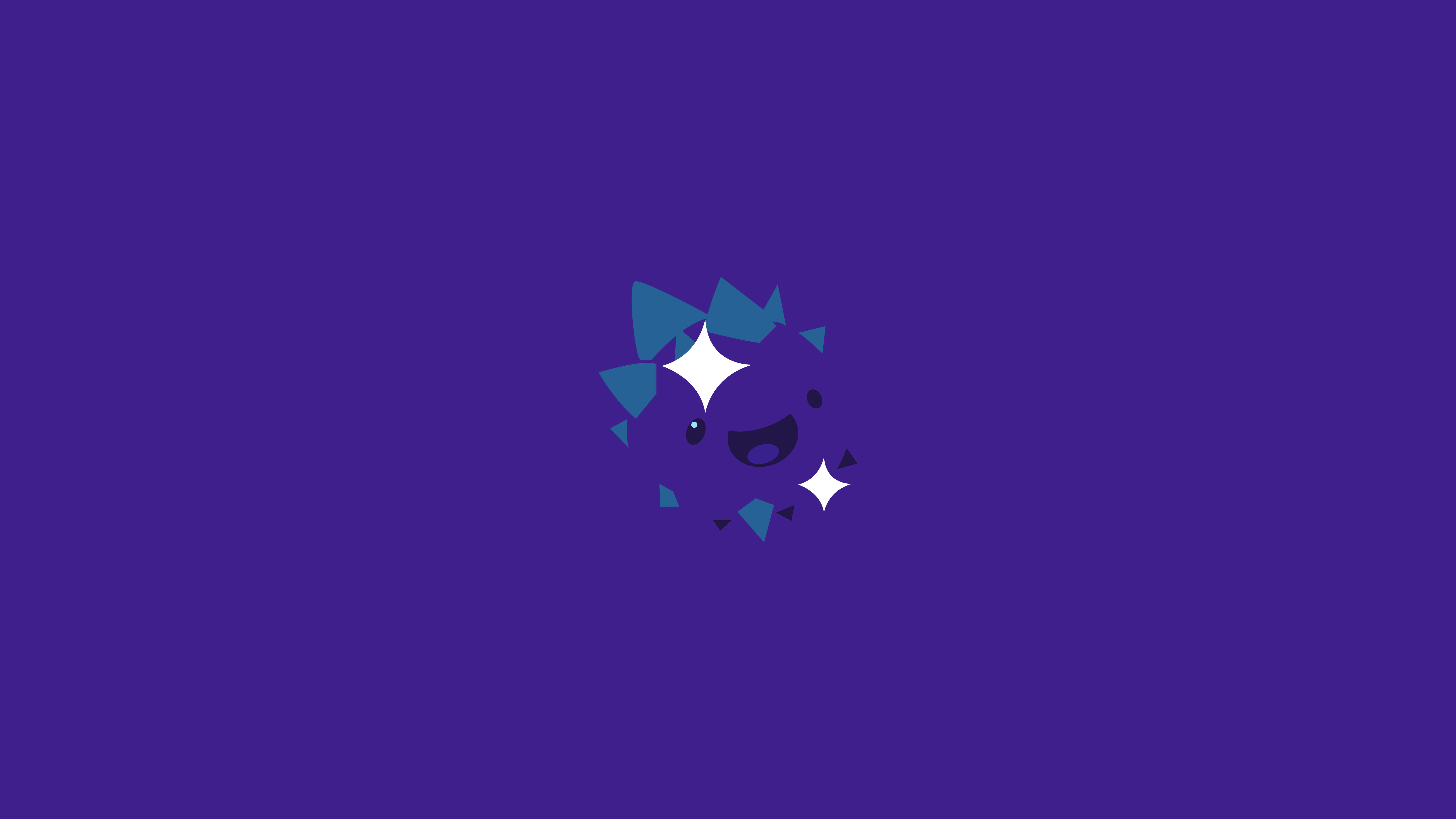 Slime Rancher, purple background, blue spiky character, 8K Desktop Wallpaper