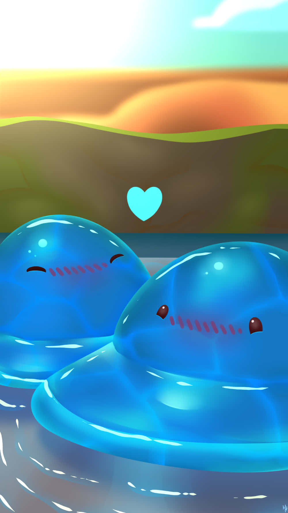 Slime Rancher, blue gelatinous creatures, glowing heart, HD Phone Wallpaper