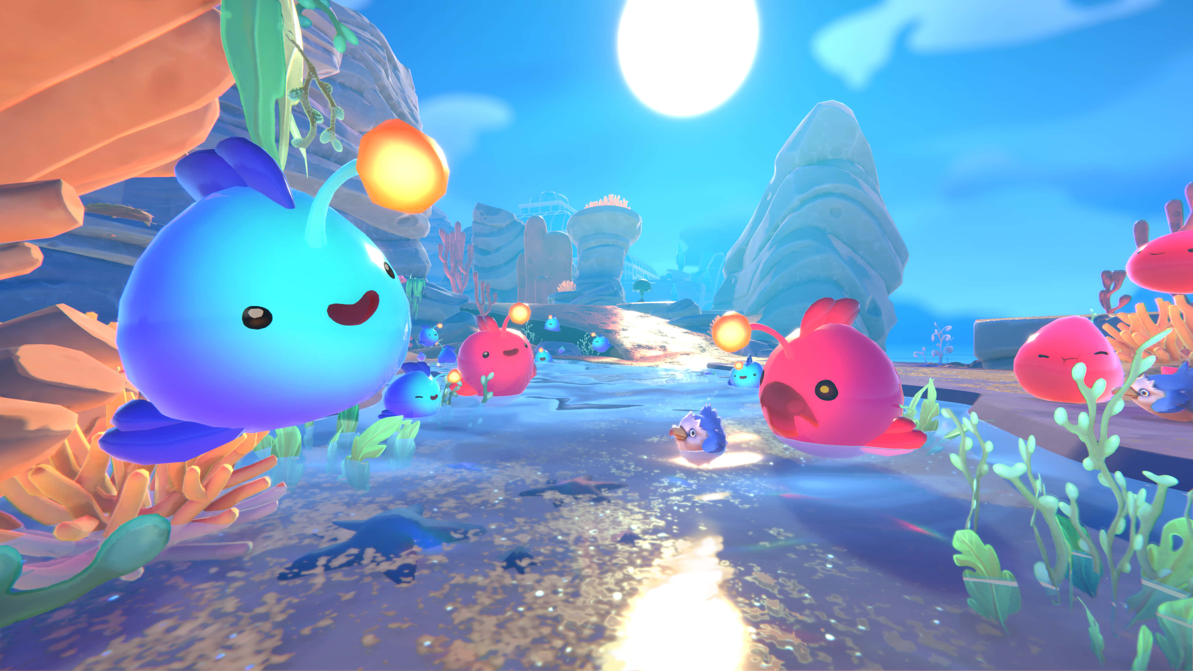 Slime Rancher, blue, pink, 4K Desktop Wallpaper
