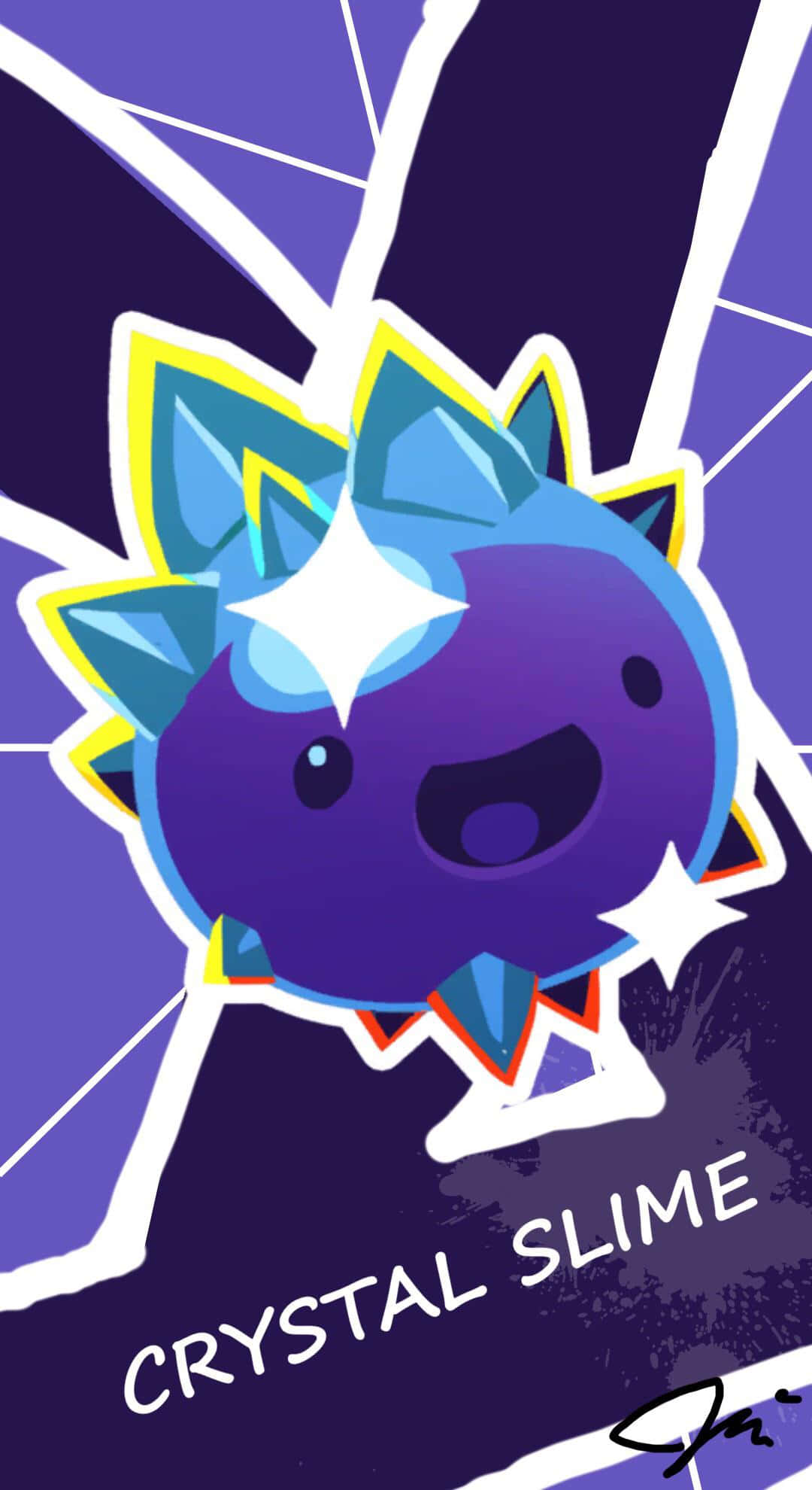 Slime Rancher, purple crystal slime, glowing blue spikes, Full HD Phone Wallpaper