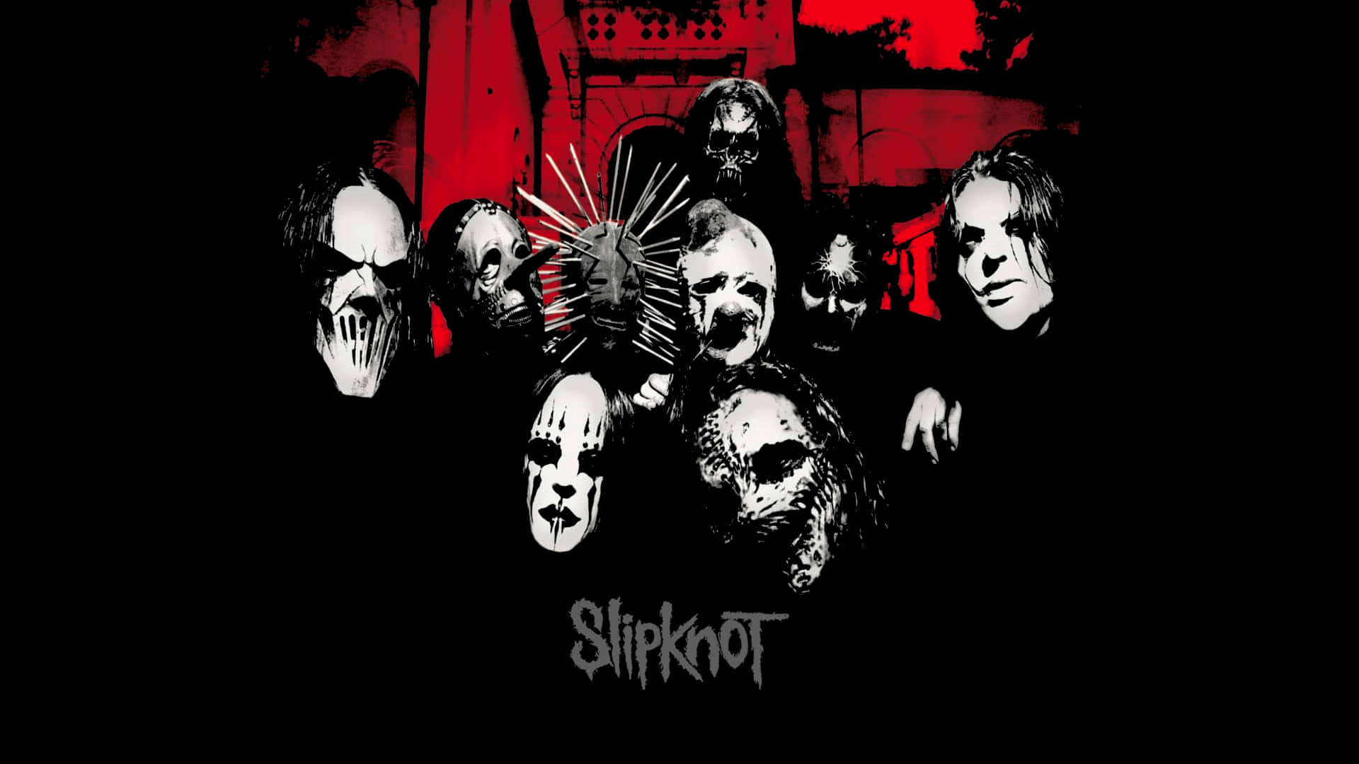 Slipknot, mask, red splatter, Full HD Desktop Wallpaper