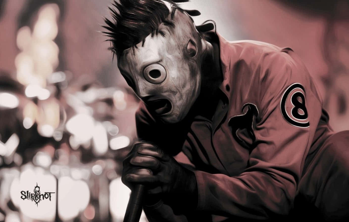 Slipknot, red jacket, masked figure, HD Desktop Wallpaper