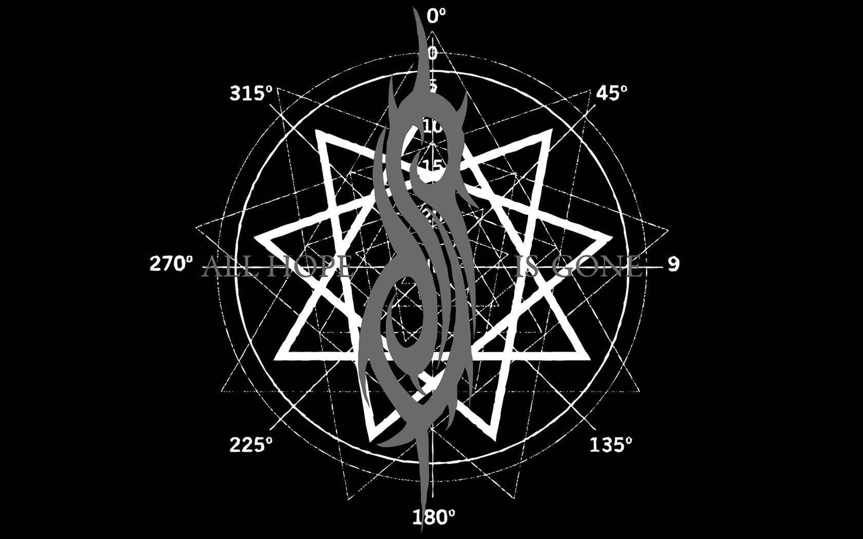 Slipknot, nine star, white geometric compass rose, HD Desktop Wallpaper