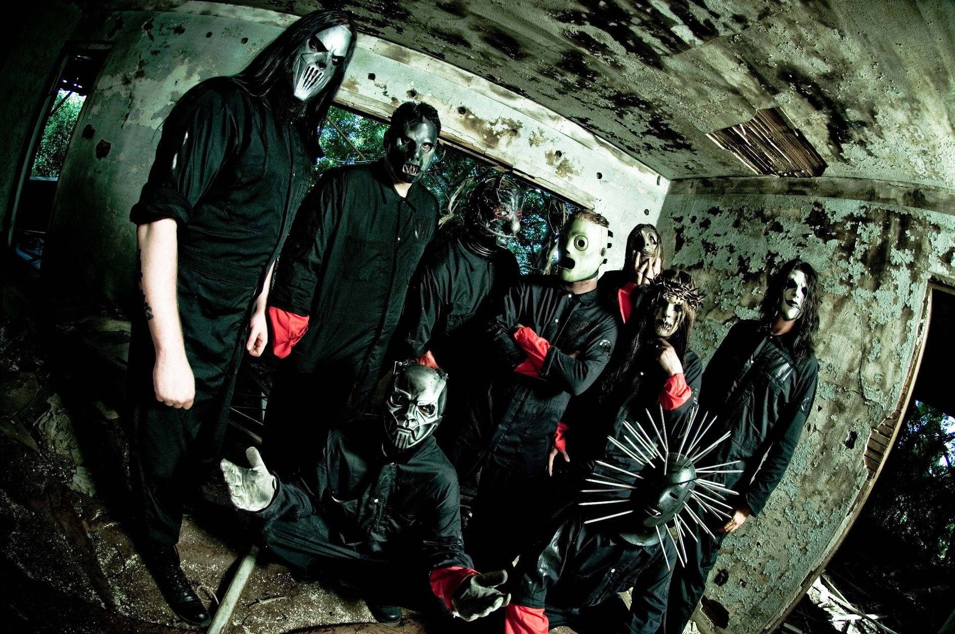 Slipknot, black outfits, grotesque masks, HD Desktop Wallpaper