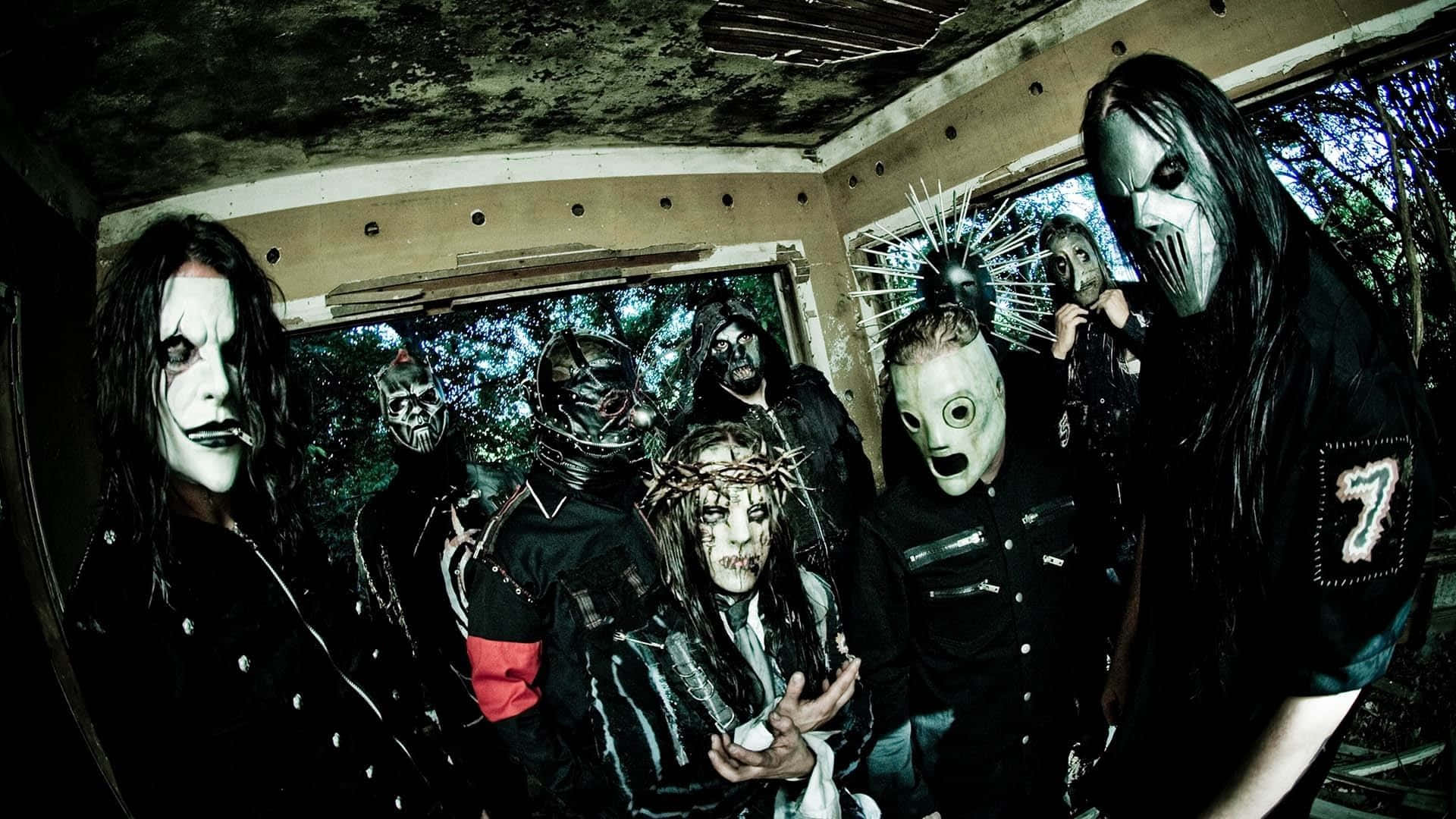 Slipknot, masked musicians, black attire, Full HD Desktop Wallpaper