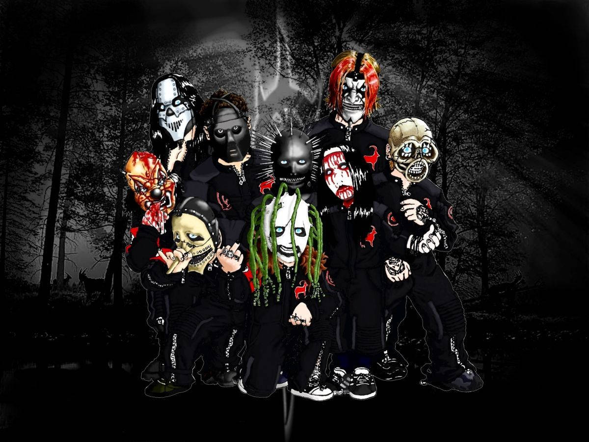 Slipknot, toy figurines, black outfits, SD Desktop Wallpaper