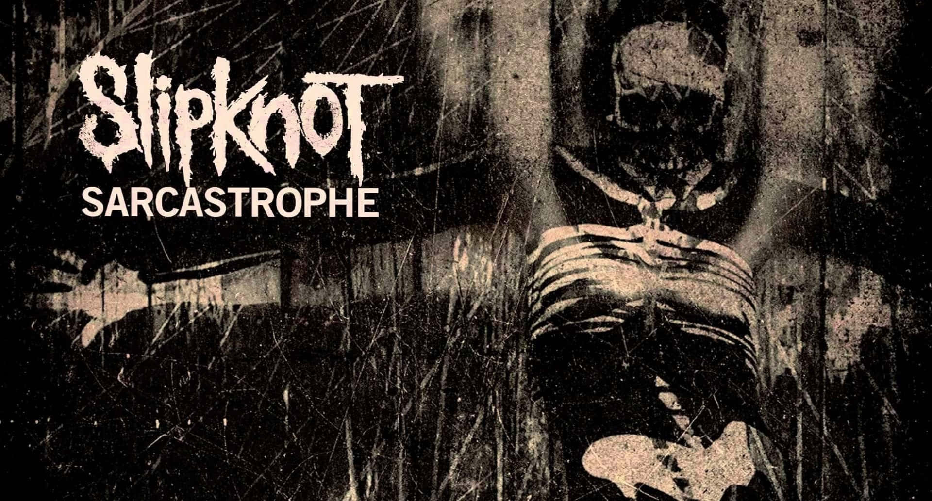 Slipknot, black and white album cover, masked figure, Full HD Desktop Wallpaper