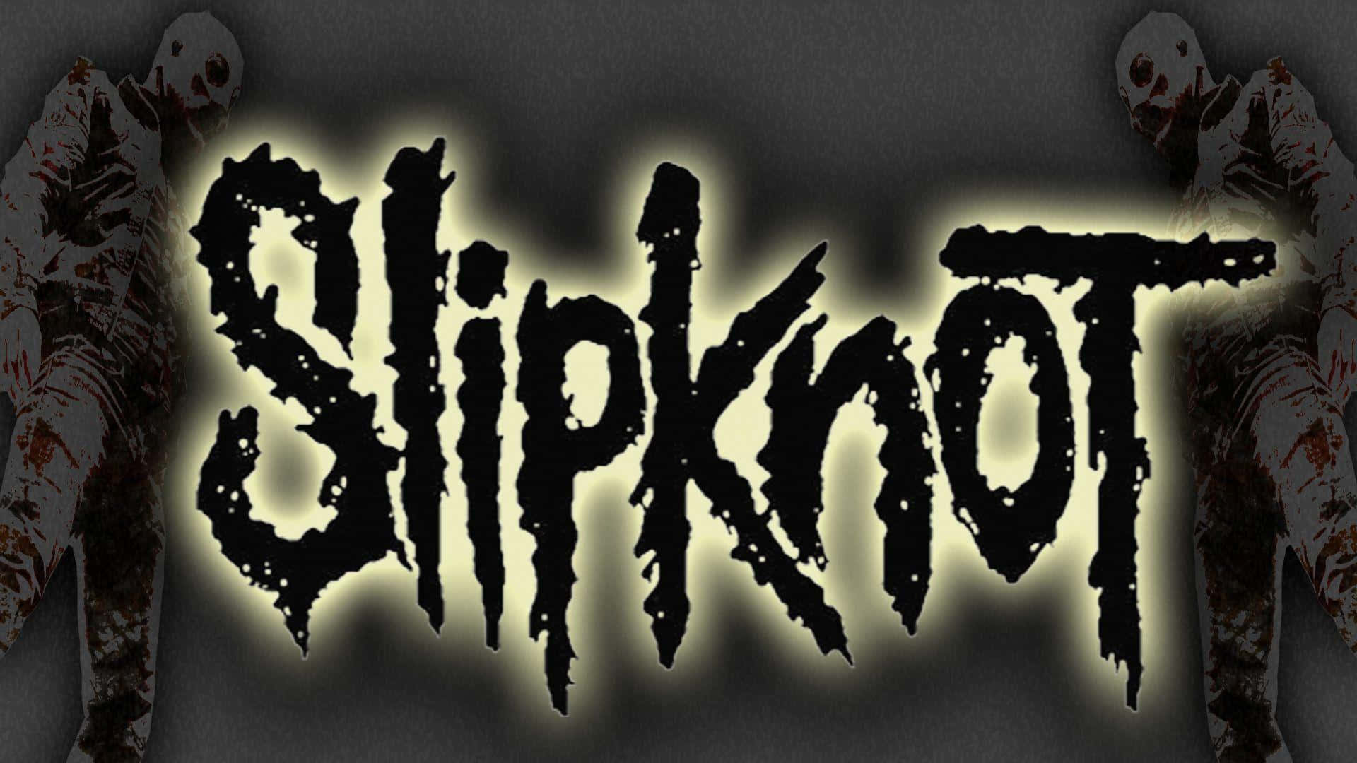 Slipknot, Glowing black Slipknot logo, zombie figures, Full HD Desktop Wallpaper
