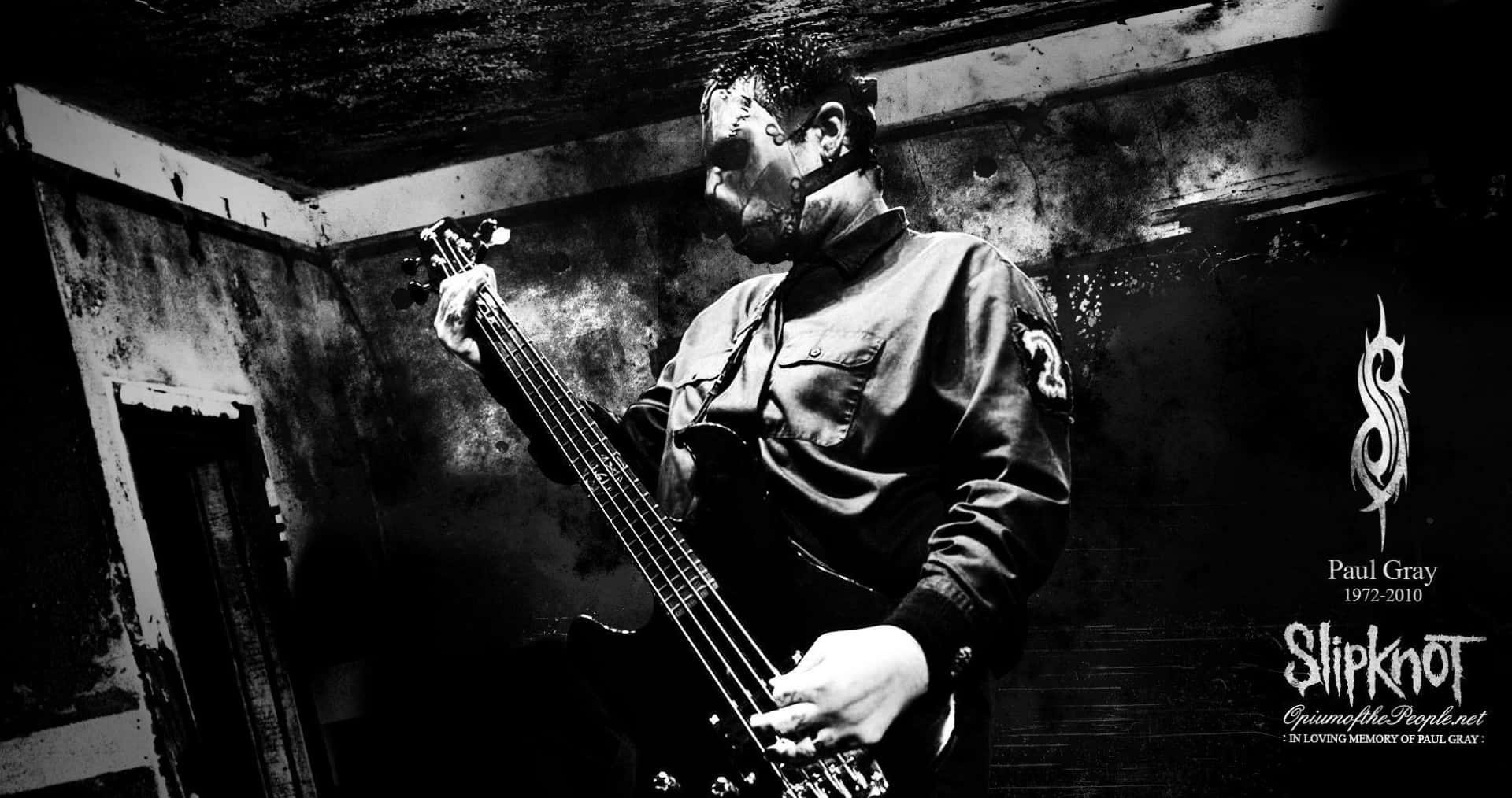 Slipknot, bassist, dilapidated room, Full HD Desktop Wallpaper