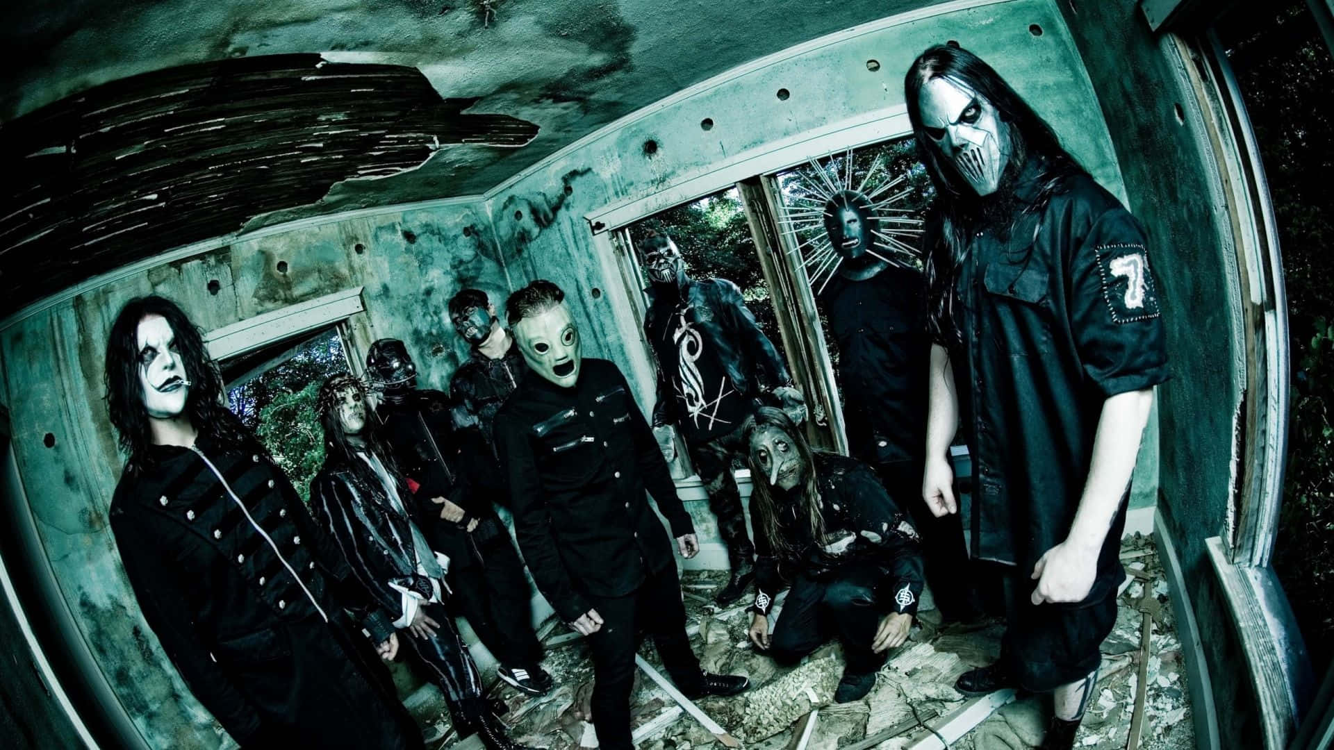Slipknot, gothic metal band, pale makeup, Full HD Desktop Wallpaper