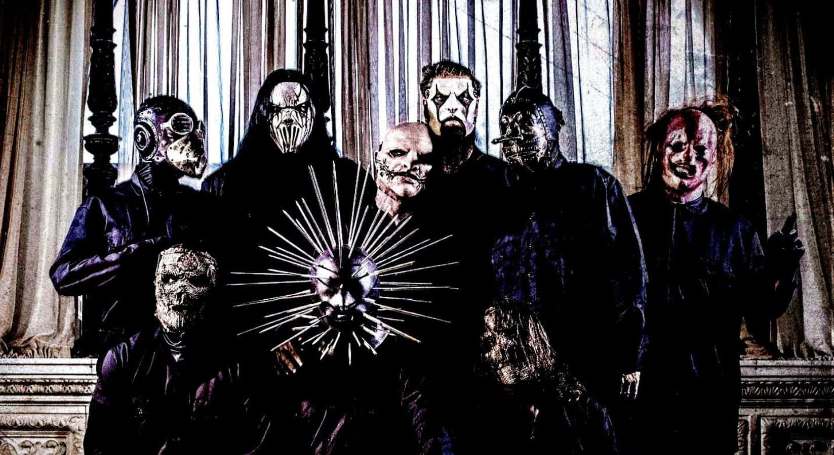 Slipknot, masked figures, dark robes, HD Desktop Wallpaper