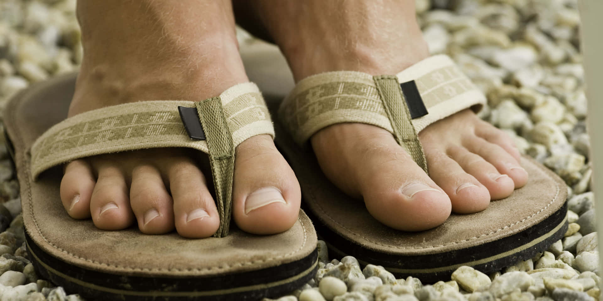 Sandalson Pebbles, beige flip flops, small gray pebbles, Full HD Desktop Wallpaper