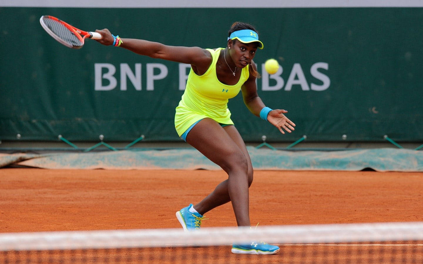 Sloane Stephens, neon gear, yellow ball, HD Desktop Wallpaper