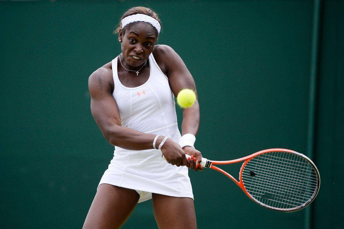 Sloane Stephens, orange racket, yellow ball, SD Desktop Wallpaper
