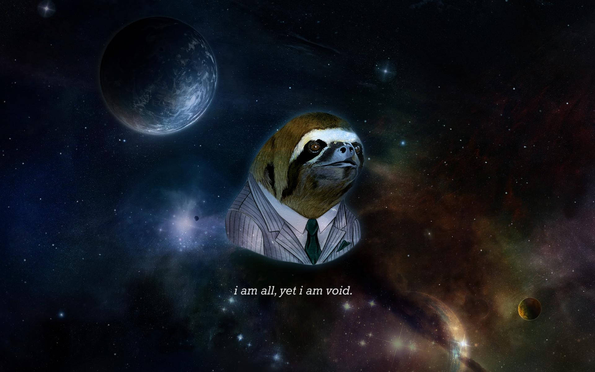 sloth, galaxy background, starry cosmic scene, Full HD Desktop Wallpaper
