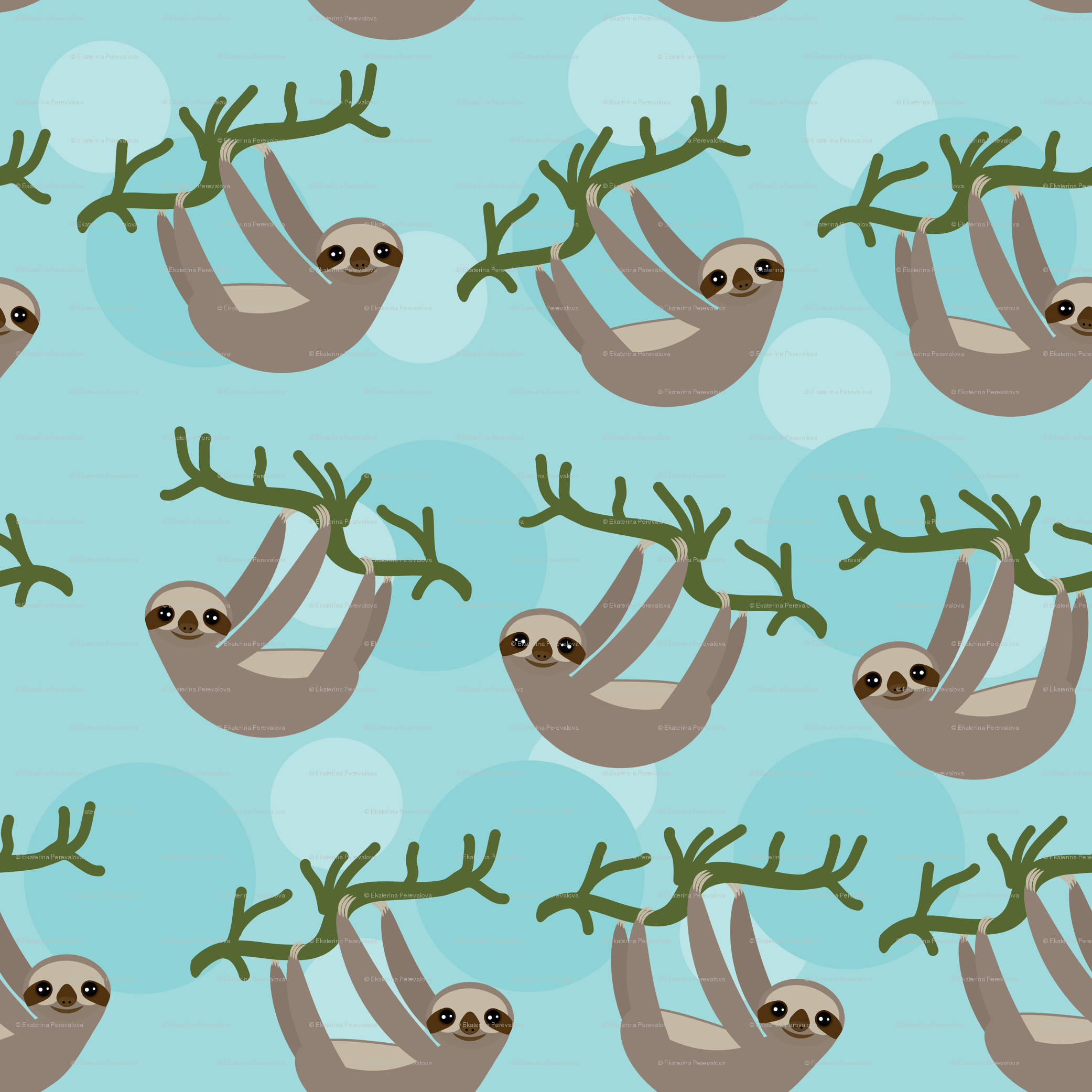 hanging sloth, cartoon, green branches, Full HD Desktop Wallpaper