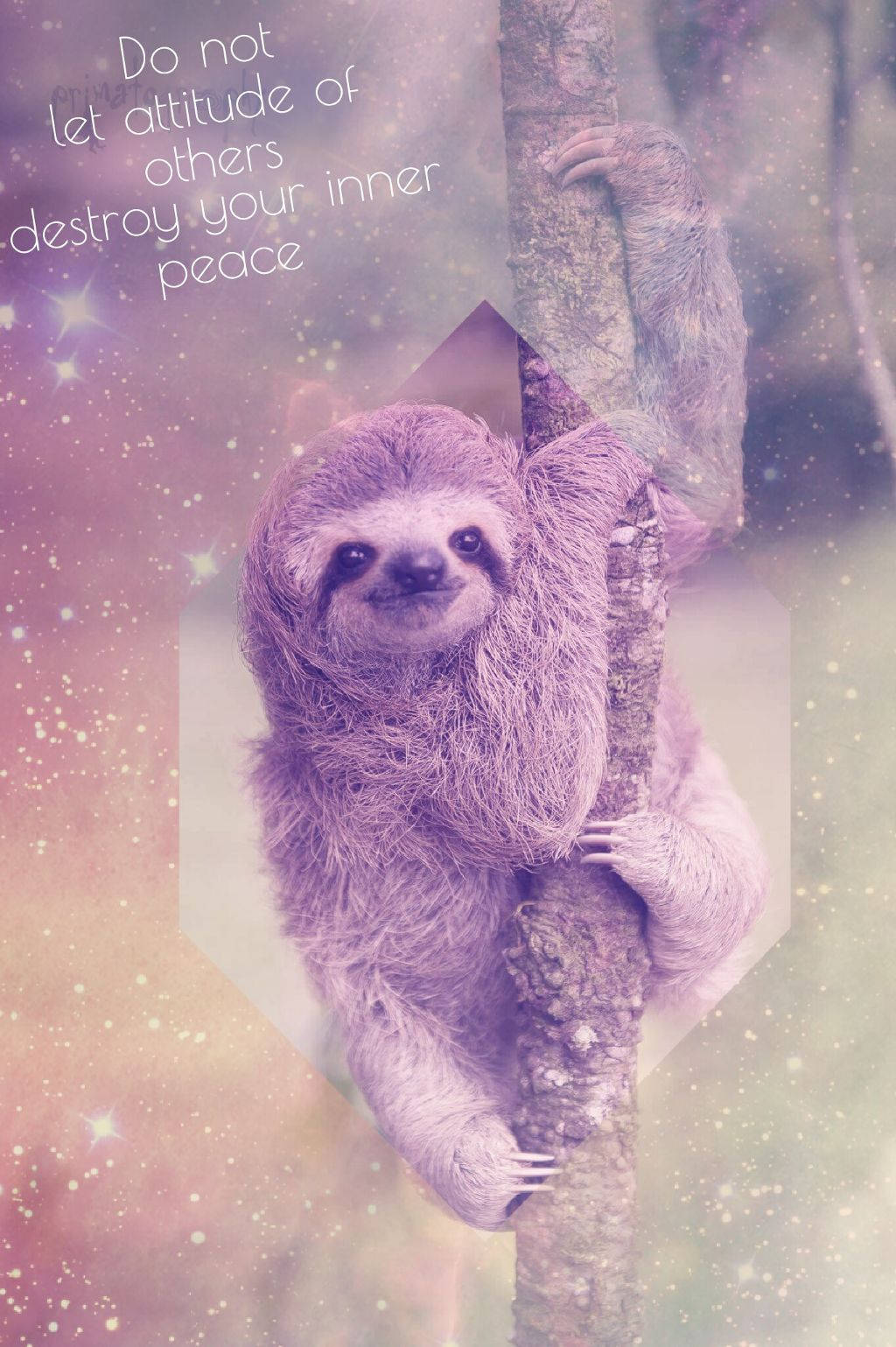 sloth, tree branch, cosmic background, HD Phone Wallpaper