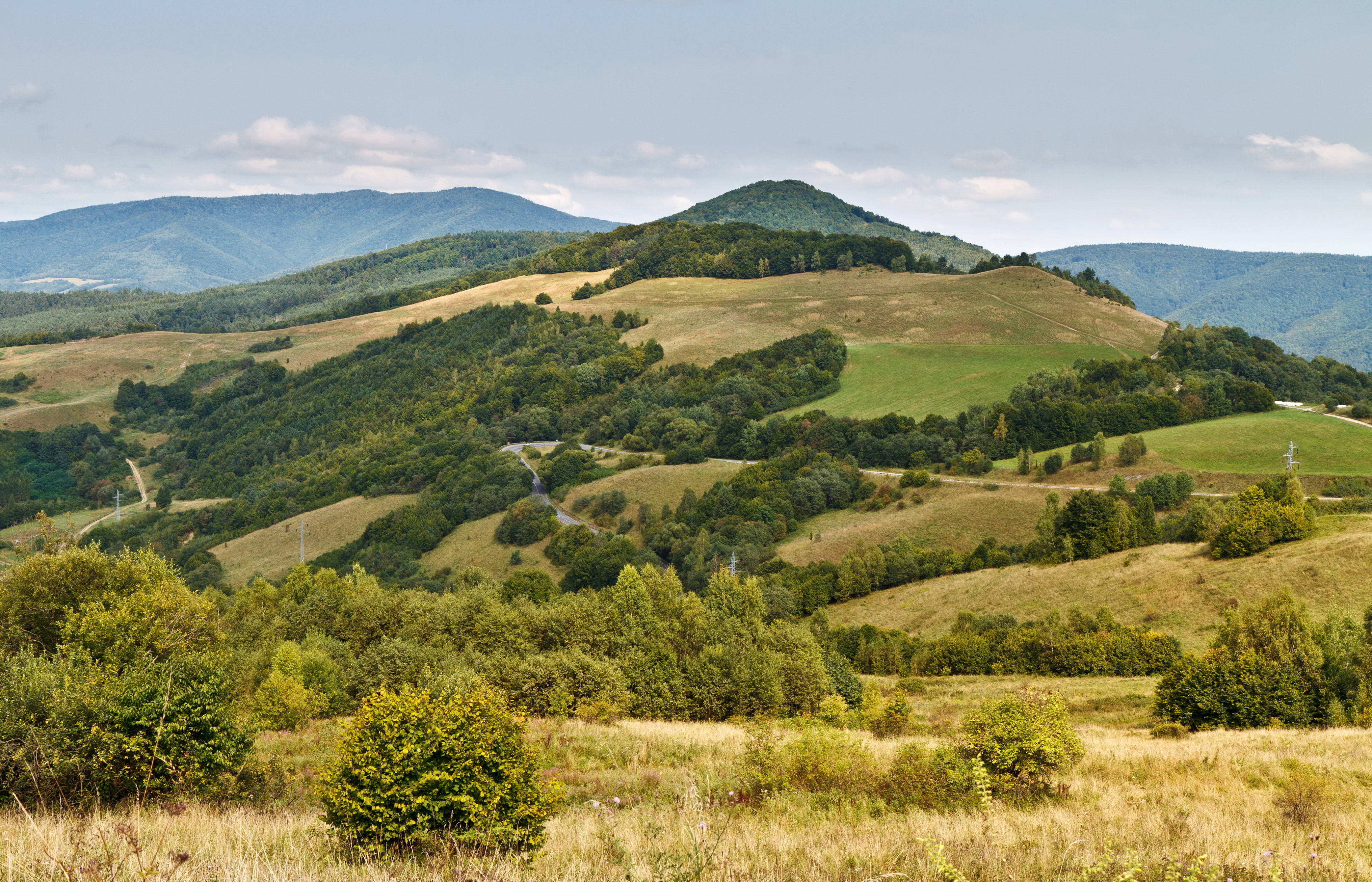 Mountains of Slovakia, rolling green hills, trees, 4K Desktop Wallpaper