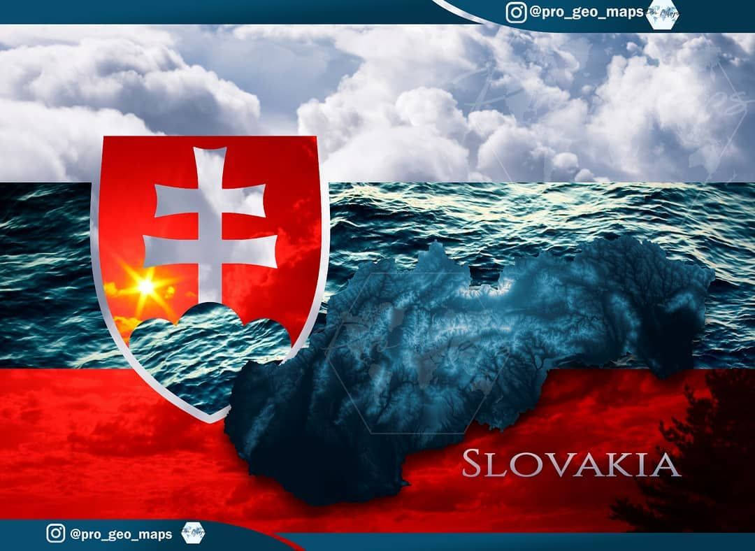 Flag Of Slovakia, Slovakia, ocean wave scene, SD Desktop Wallpaper