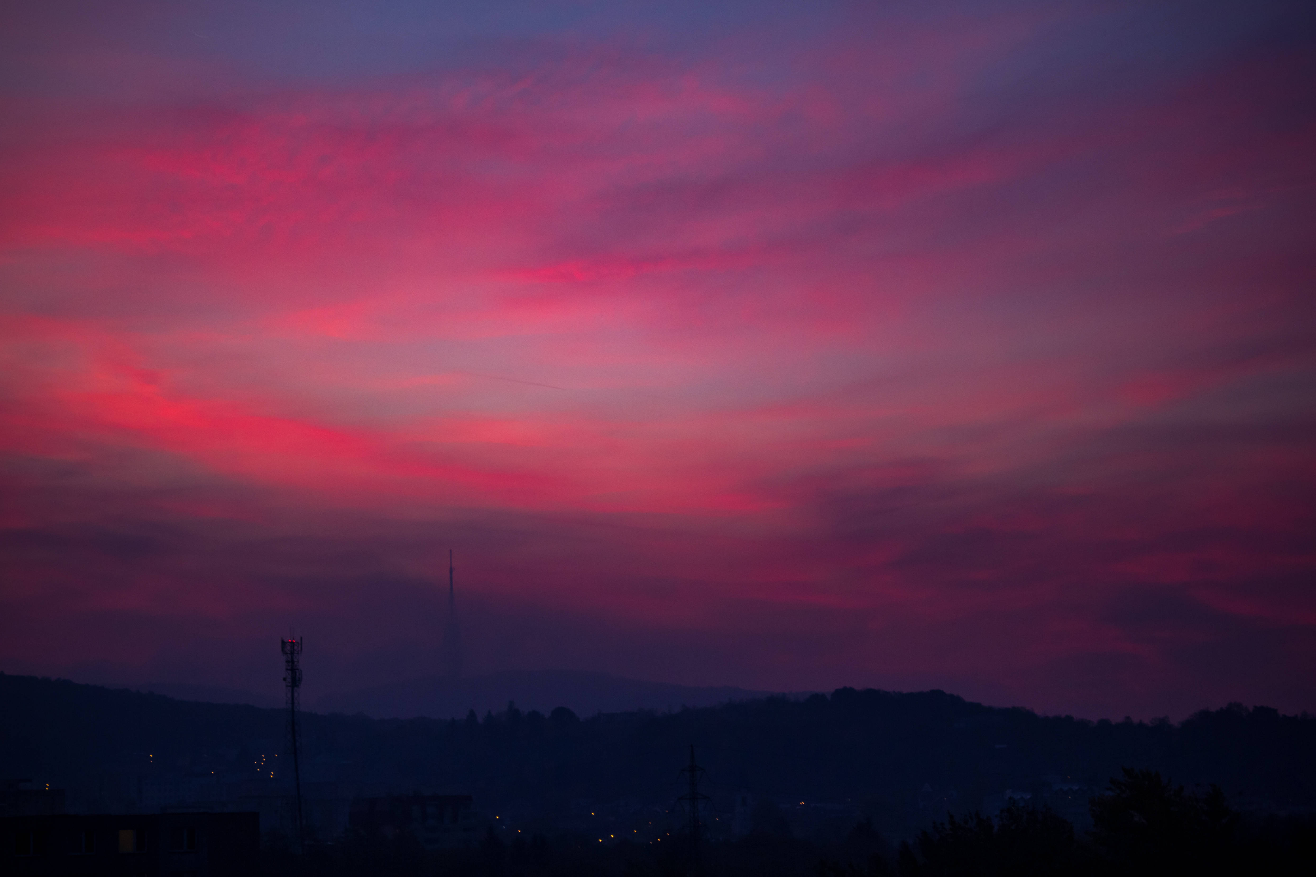 Purple Sky, Slovakia, twilight sky, 4K Desktop Wallpaper