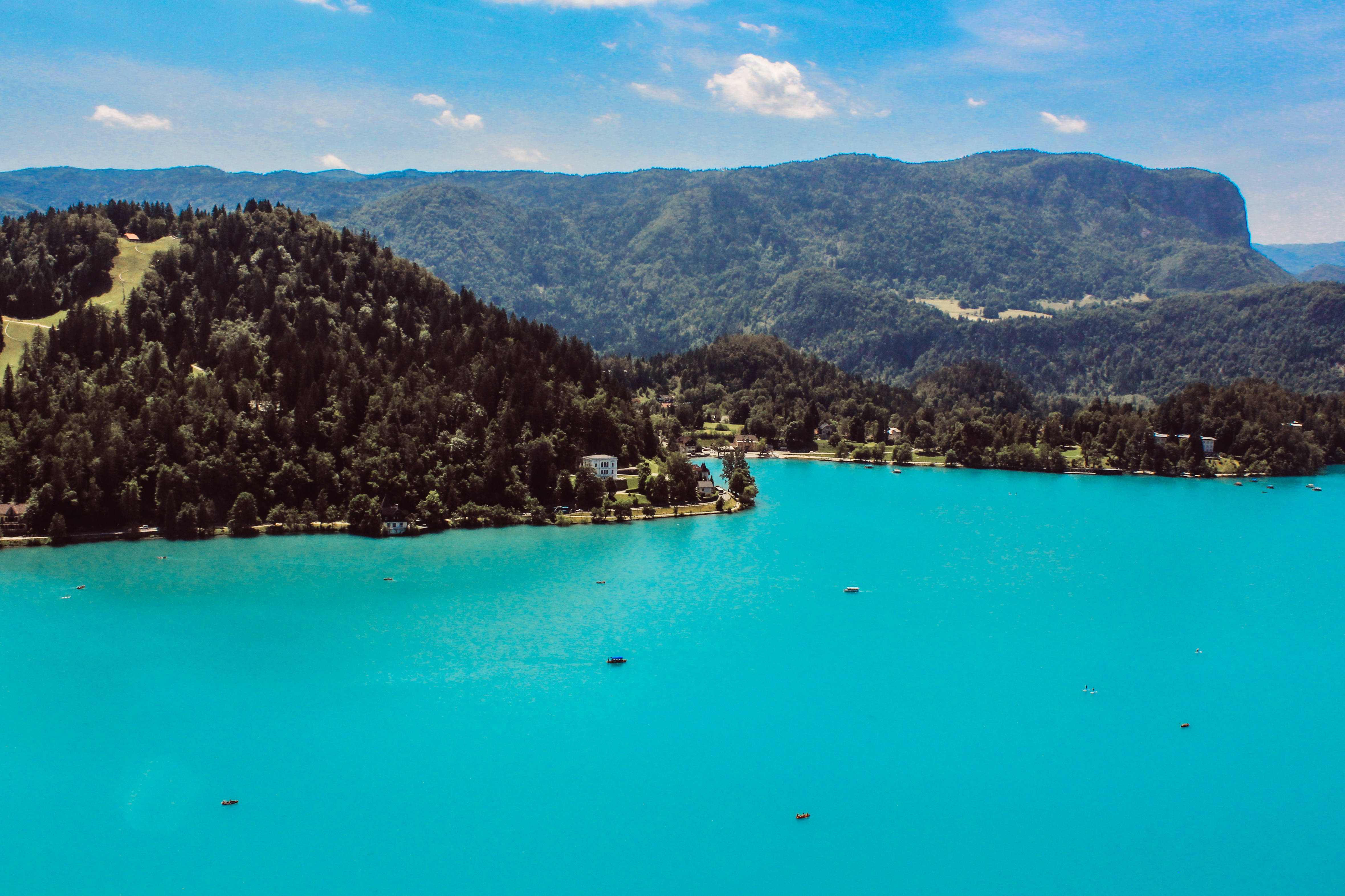 Slovenia, dark blue lake, turquoise lake, 4K Desktop Wallpaper