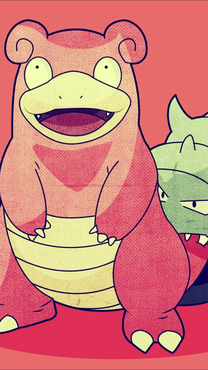 Slowbro, pink, green, HD Phone Wallpaper